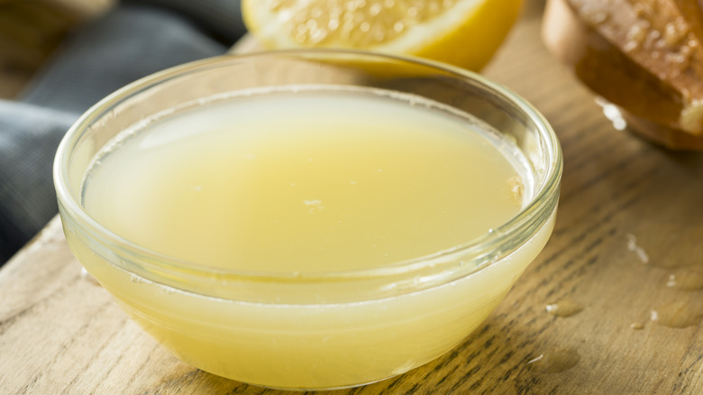 bowl of freshly squeezed lemon juice