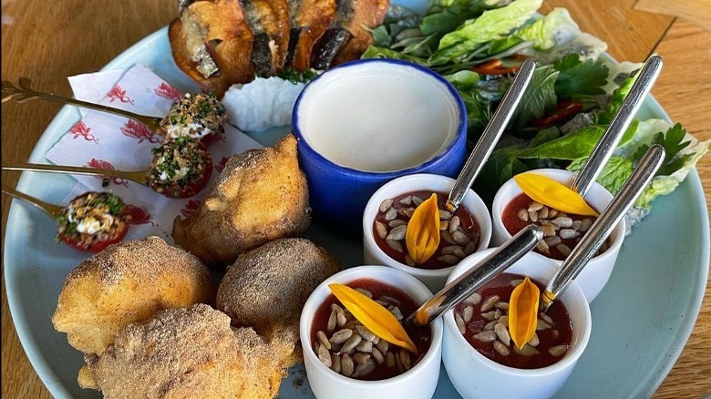 plate of food at table 