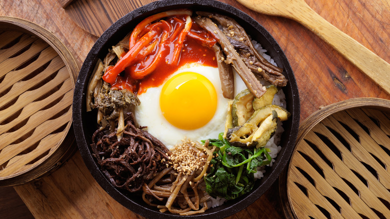 Bibimbap in a bowl