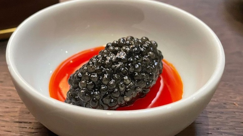 Caviar dish at Benu