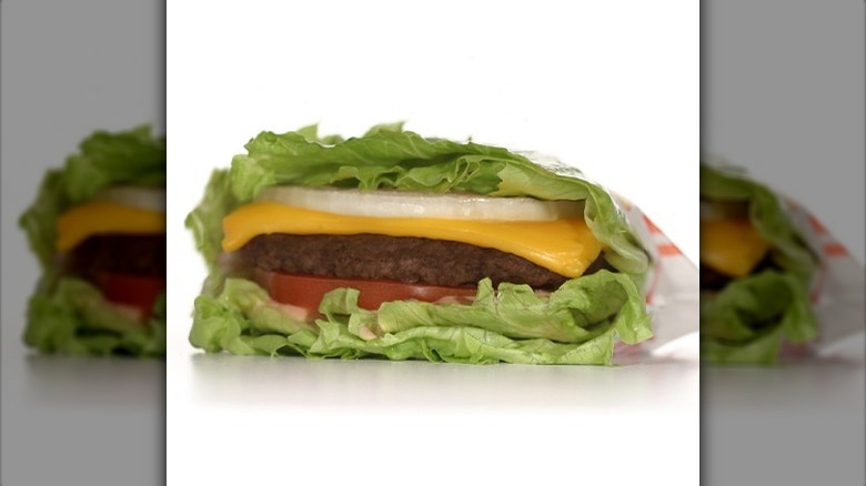 Lettuce-wrapped burger