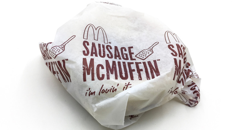 Wrapped McDonald's sausage McMuffin