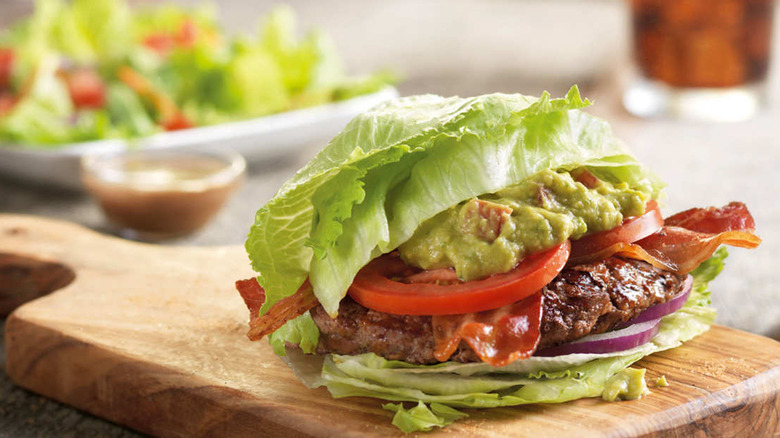 Burger wrapped in lettuce