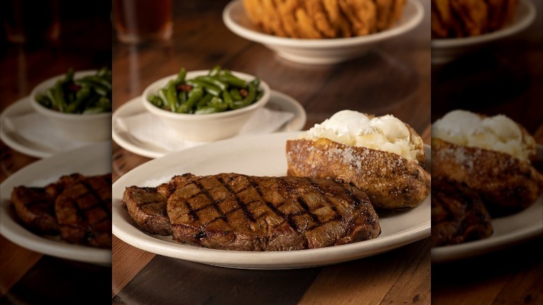 Steak with beans and potato