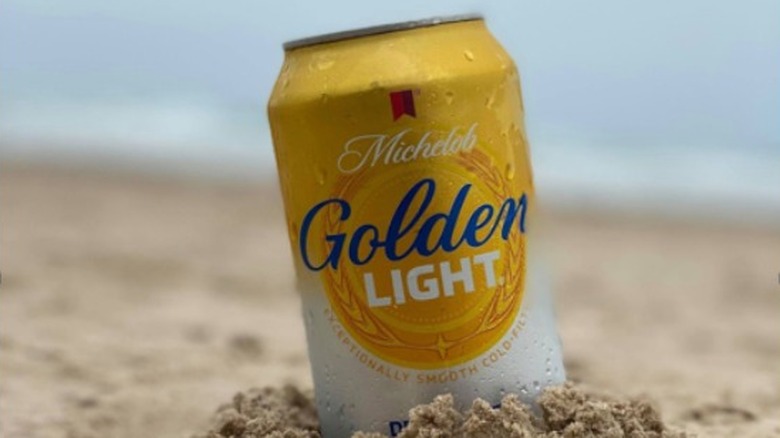 Michelob Light on a beach 