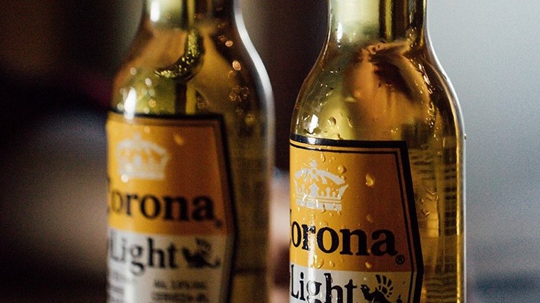 two bottles of Corona Light 