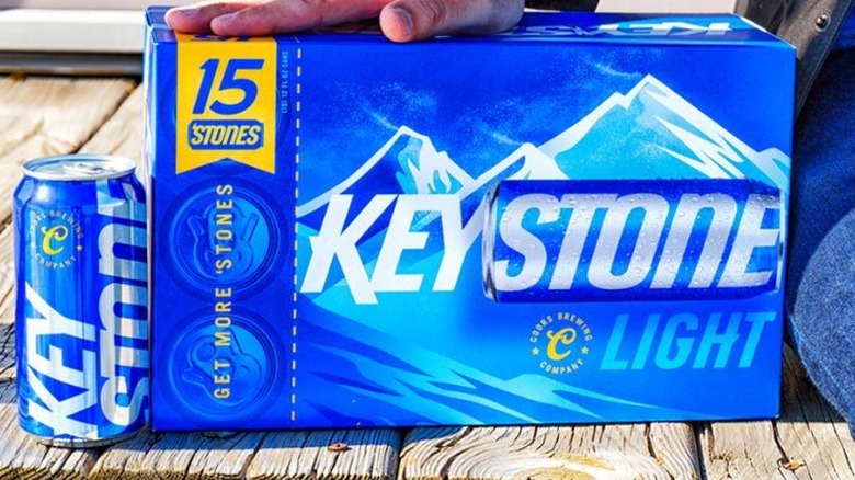 boxes of Keystone Light 