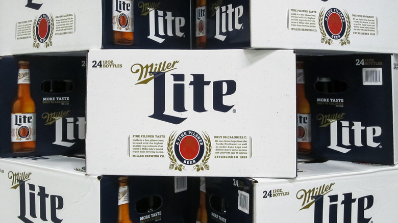 boxes of Miller Lite 