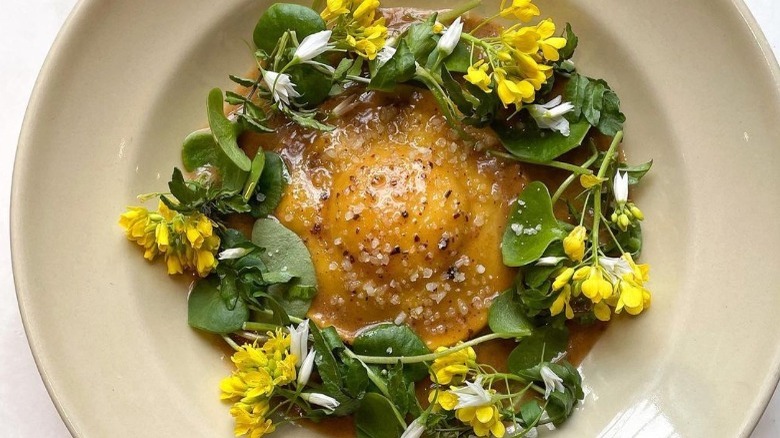 Rolf & Daughters raviolo with greens