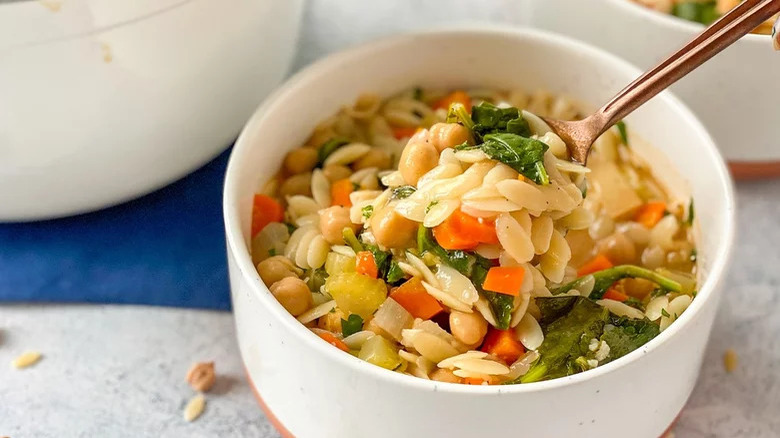 Chickpea Orzo Soup