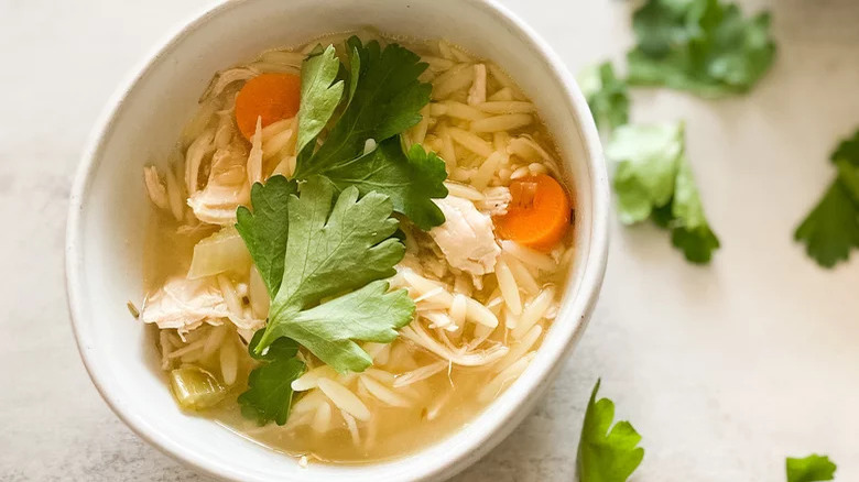 Lemony Chicken Orzo Soup