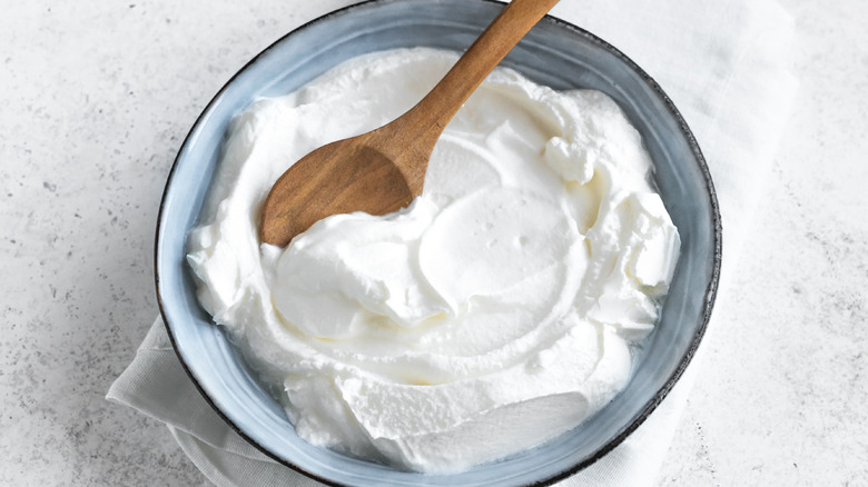 Greek yogurt in a bowl