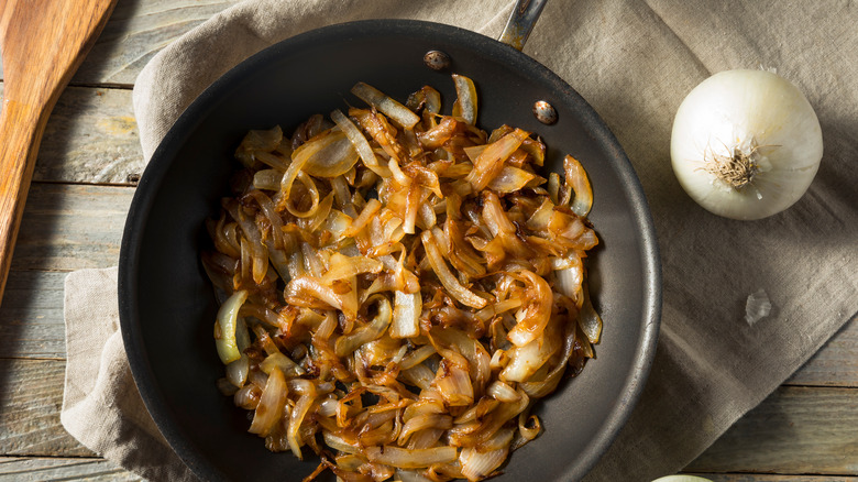 Pan of caramelized onions