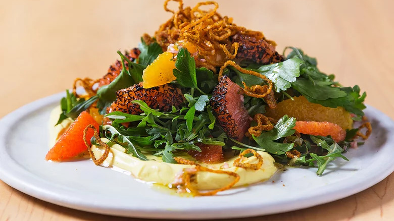 Charred Citrus Salad on a plate