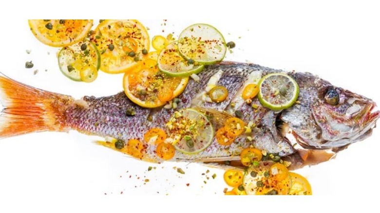 Roasted Red Snapper with Citrus and Pistachio