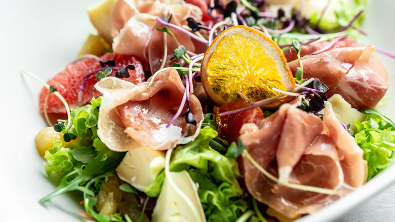 salad with speck prosciutto citrus and herbs