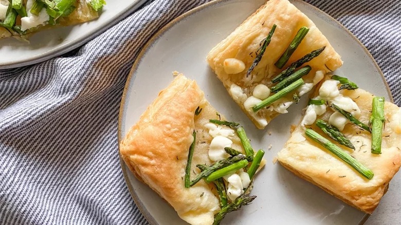 Cut asparagus tart