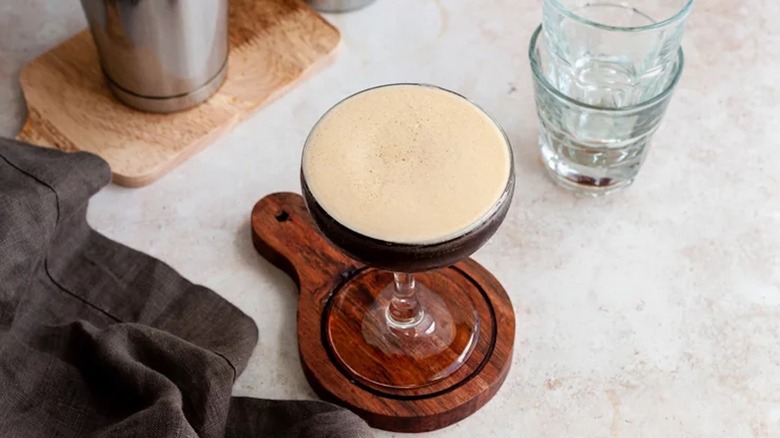 Espresso martini in coupe glass