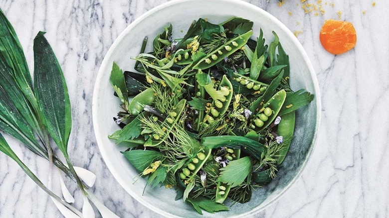 Salad with peas and ramps