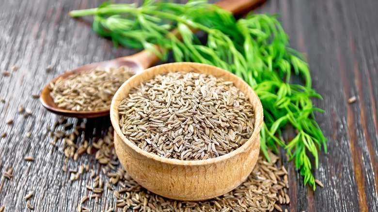 Cumin seeds in a bowl