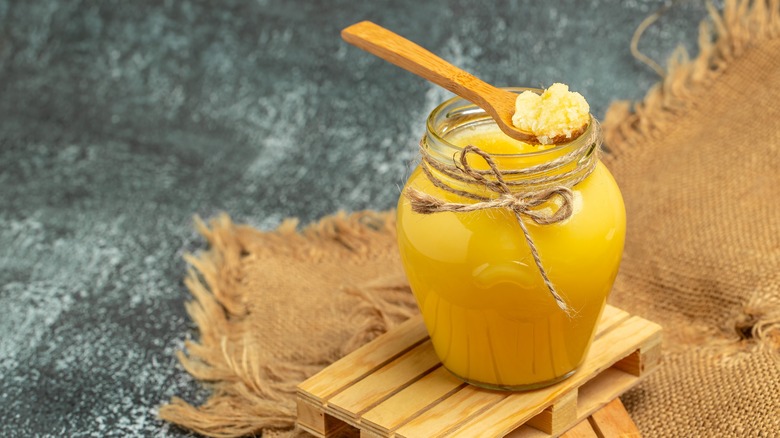 Indian ghee in glass jar