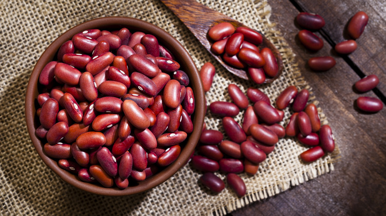 Dried kidney beans in bowl