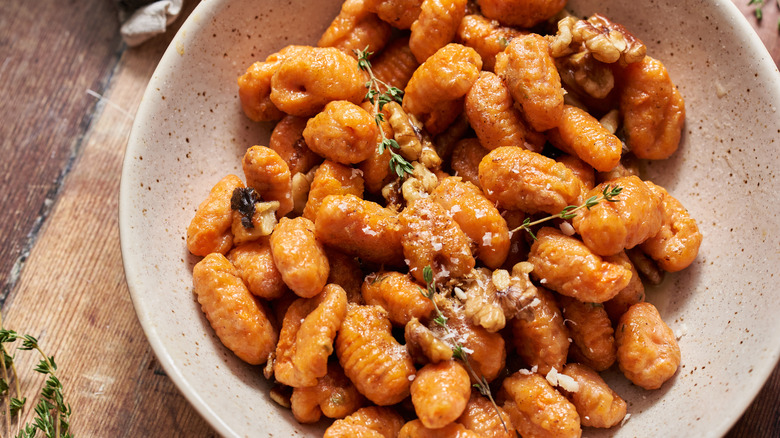 bowl of carrot gnocchi