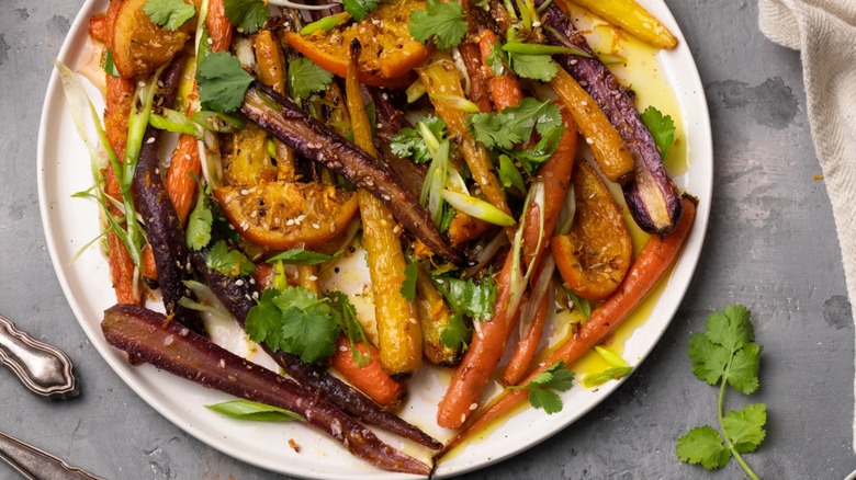 roasted rainbow carrot salad 