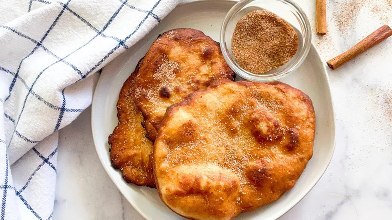 Elephant ears with cinnamon sugar