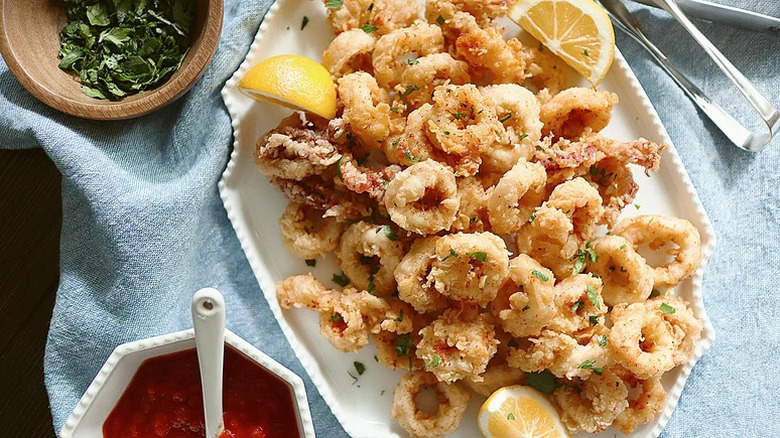 Calamari with lemon and herbs