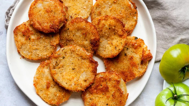 Plate of fried green tomatoes