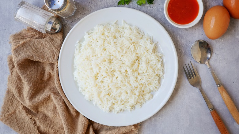 jasmine rice on plate