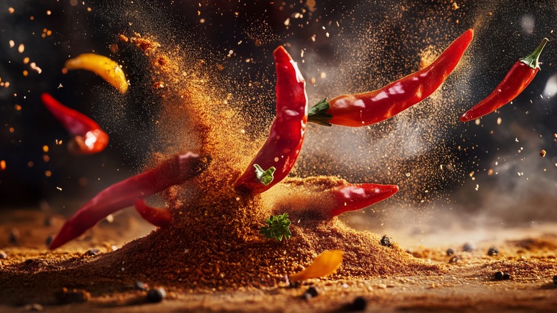 Red chilis and chili powder