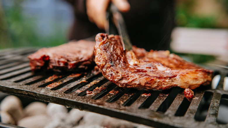 steaks on the grill