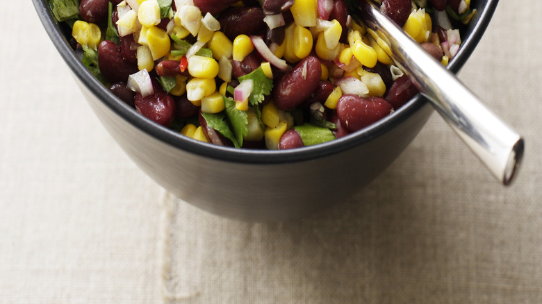 Kidney beans in a bowl with vegetables