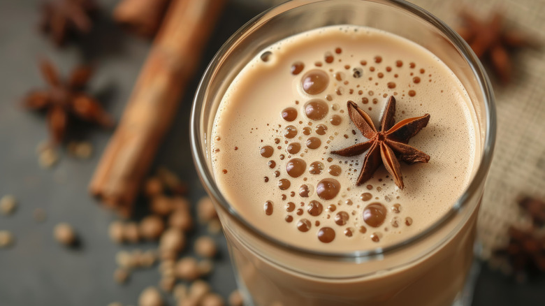 Chai latte with star anise