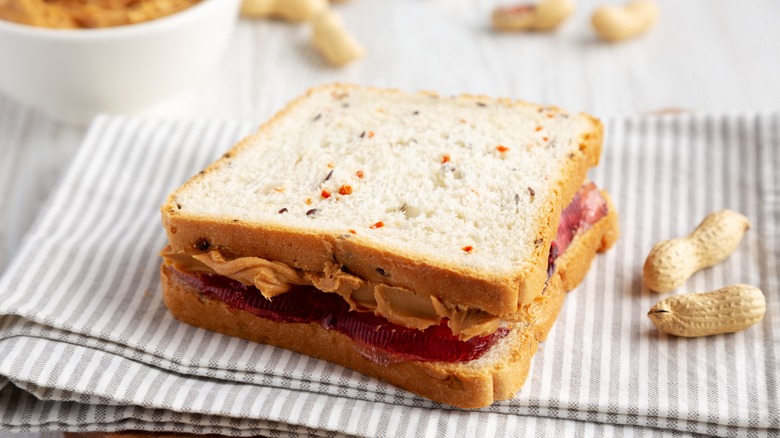 PB&J on napkin