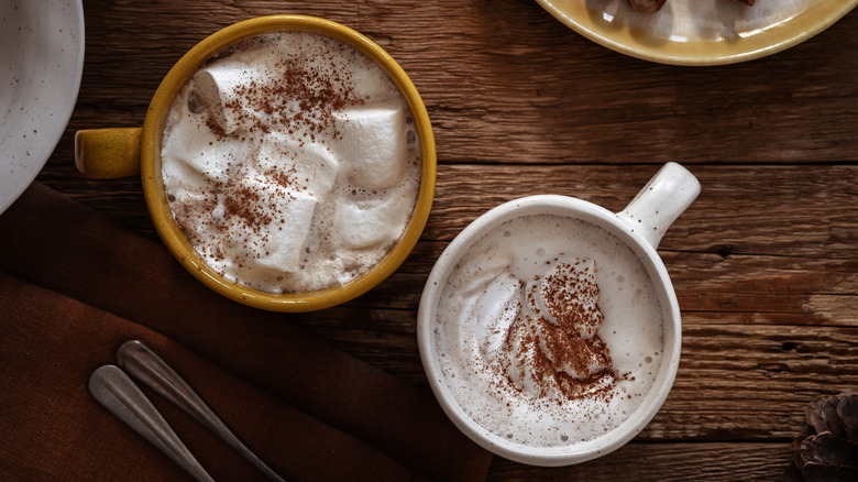 Hot chocolate in cup