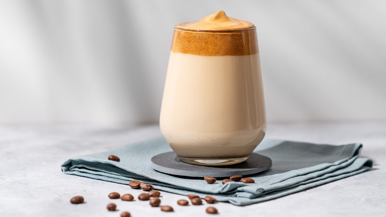 whipped coffee in glass