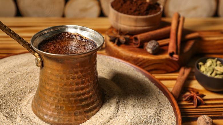 Turkish coffee with coriander seeds