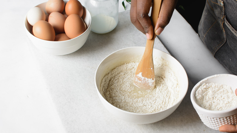 Preparing boxed cake mix