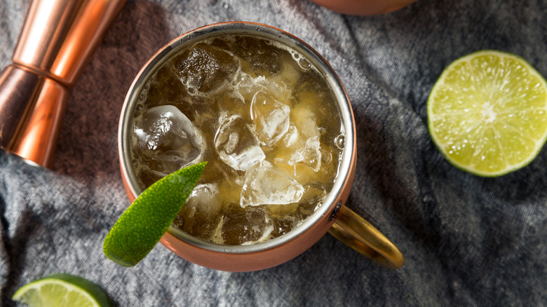 kentucky mule with ginger and lime