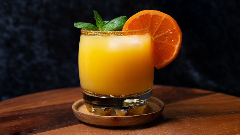 Whiskey sour with orange juice