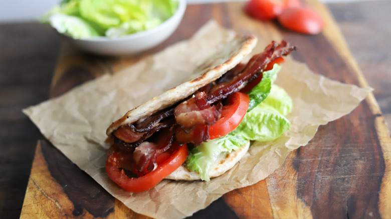 Fresh BLT on flatbread