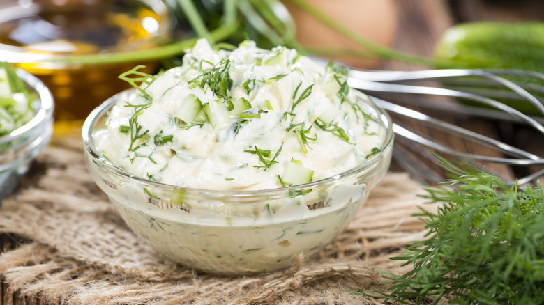 bowl of herbed mayonnaise