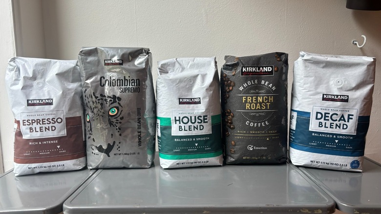 bags of Kirkland Signature coffee