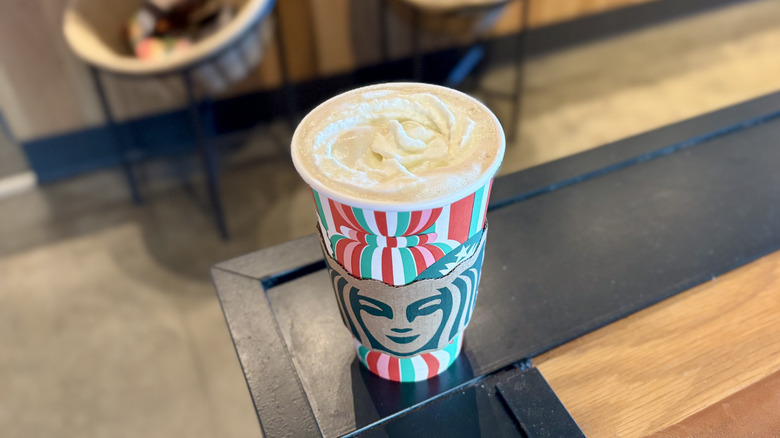 Starbucks secret menu Chocolate Covered Hazelnut drink in holiday cup