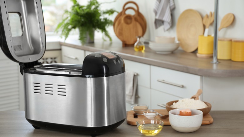 bread machine on counter