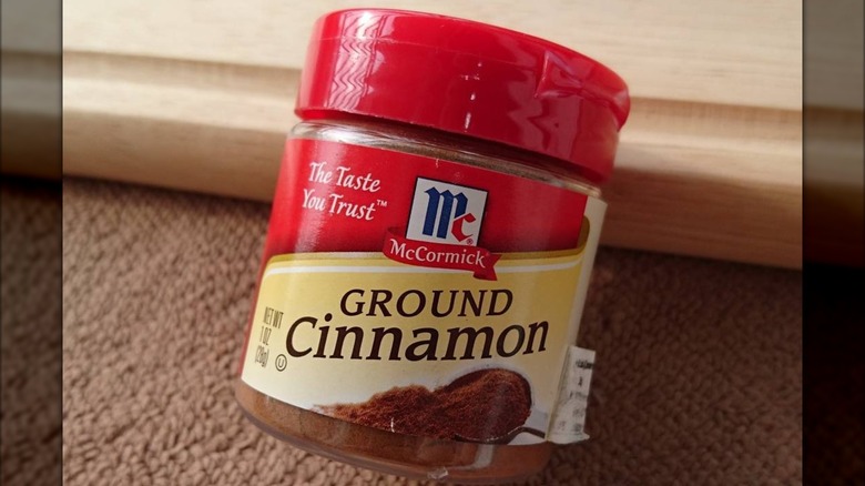 A bottle of McCormick ground cinnamon