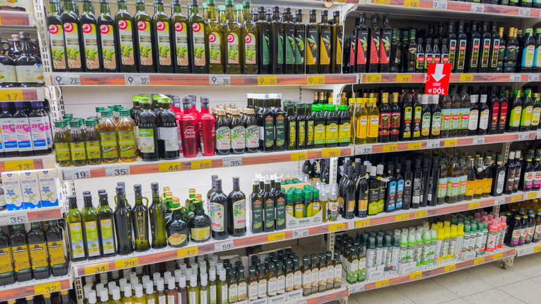 aisle of extra virgin olive oil